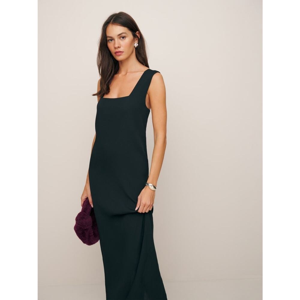 Reformation Vea Midi Dress - 8 - Black - Picture 3 of 4